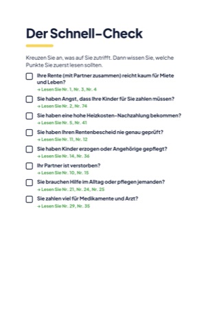 Der Schnell-Check aus dem Buch Das steht Ihnen zu