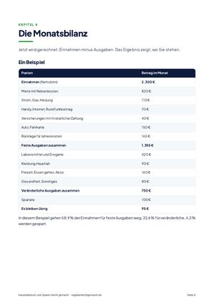 Seite 6 aus Haushaltsbuch und Sparen leicht gemacht