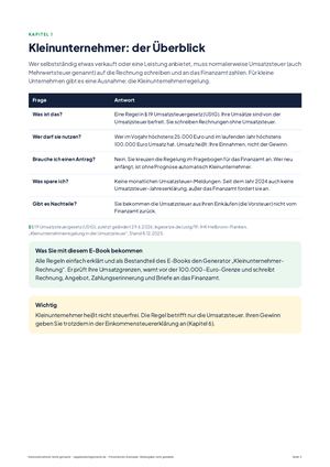 Seite 3 aus Kleinunternehmer leicht gemacht