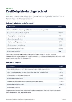 Seite 11 aus Steuererklärung für Rentner leicht gemacht