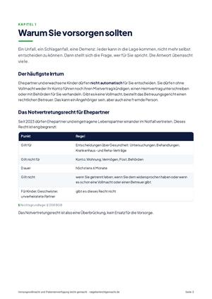Seite 3 aus Vorsorgevollmacht und Patientenverfügung leicht gemacht