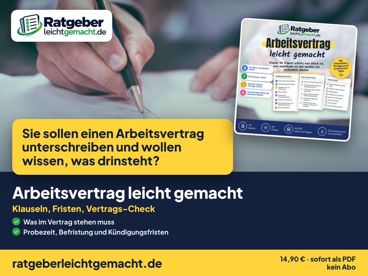 Titelbild Arbeitsvertrag leicht gemacht