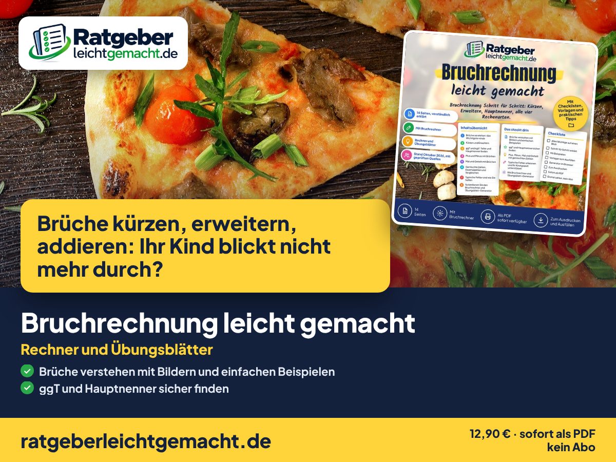 Titelbild Bruchrechnung leicht gemacht