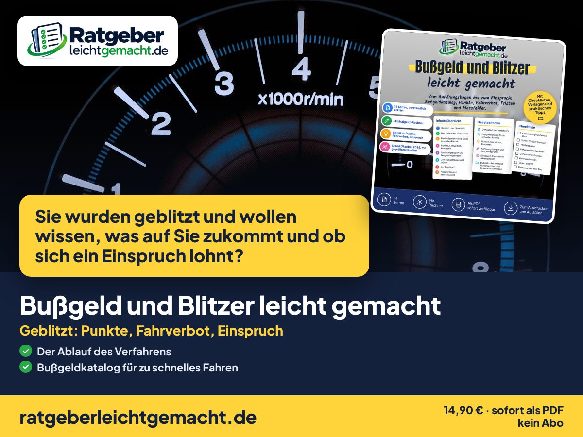 Titelbild Bußgeld und Blitzer leicht gemacht