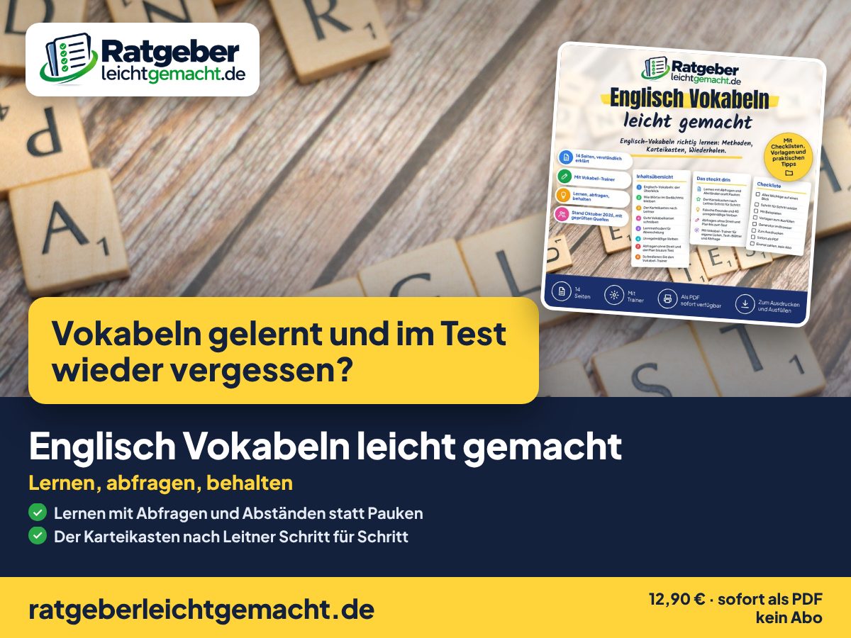 Titelbild Englisch Vokabeln leicht gemacht