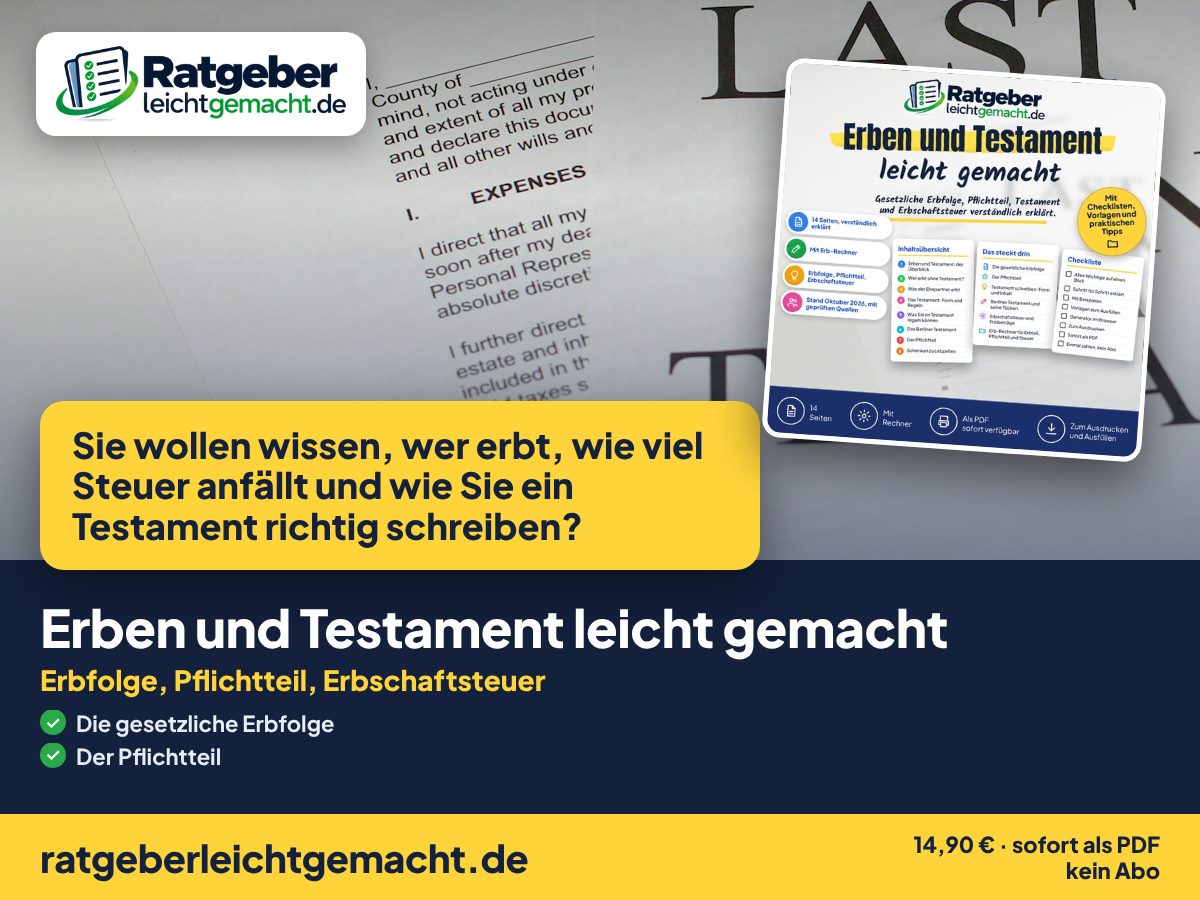 Titelbild Erben und Testament leicht gemacht