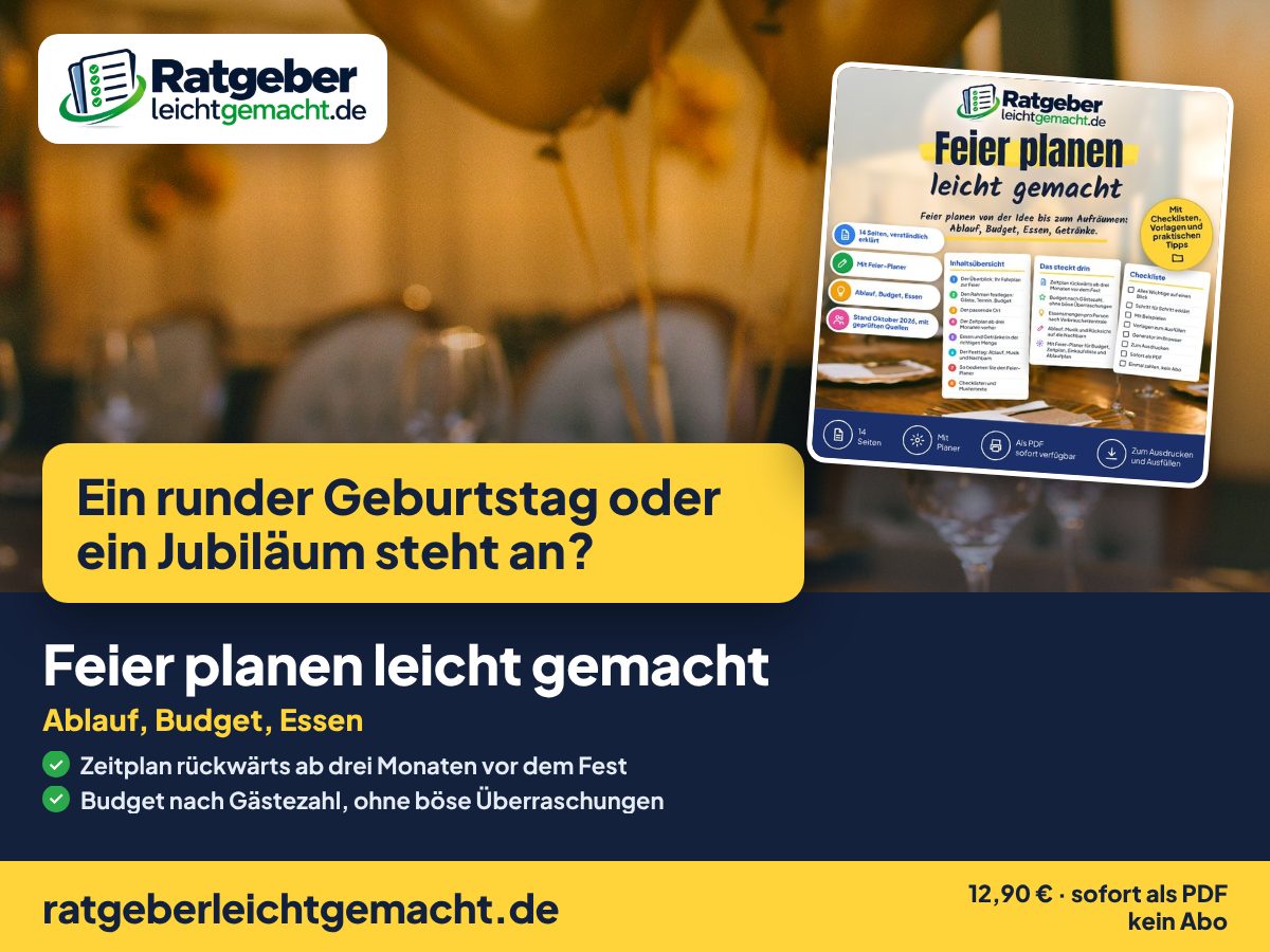 Titelbild Feier planen leicht gemacht