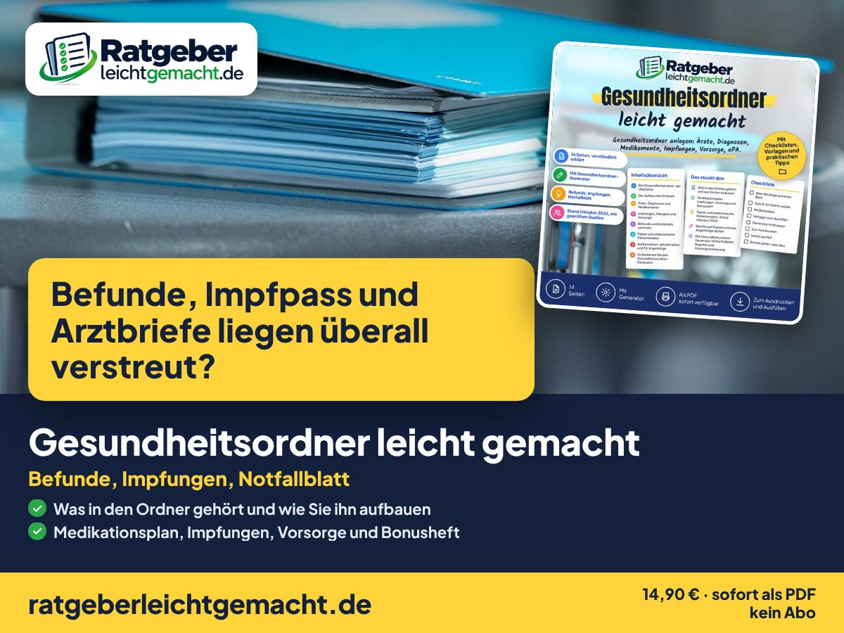 Titelbild Gesundheitsordner leicht gemacht