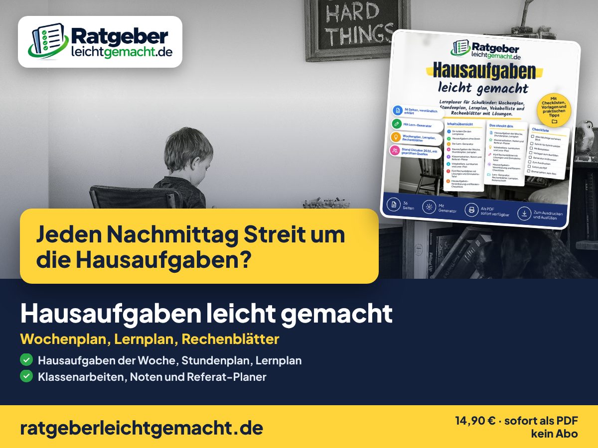 Titelbild Hausaufgaben leicht gemacht