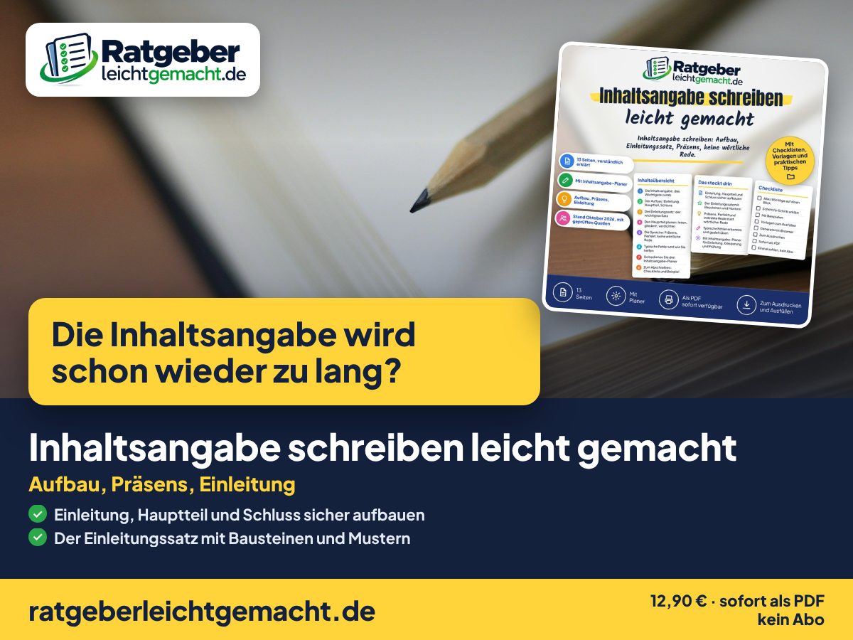 Titelbild Inhaltsangabe schreiben leicht gemacht