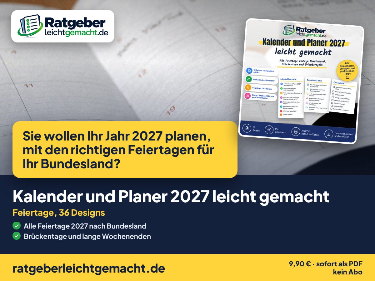 Titelbild Kalender und Planer 2027 leicht gemacht
