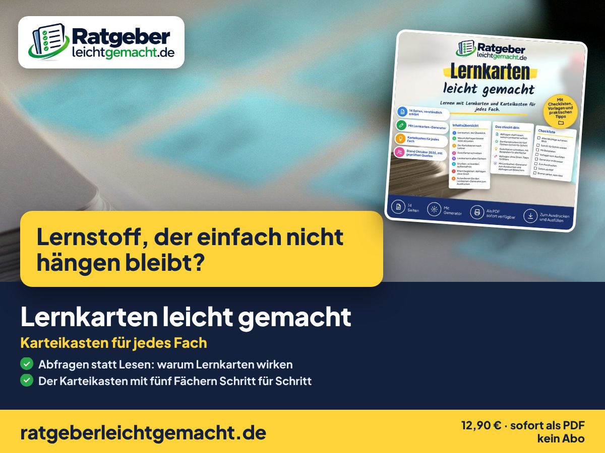 Titelbild Lernkarten leicht gemacht