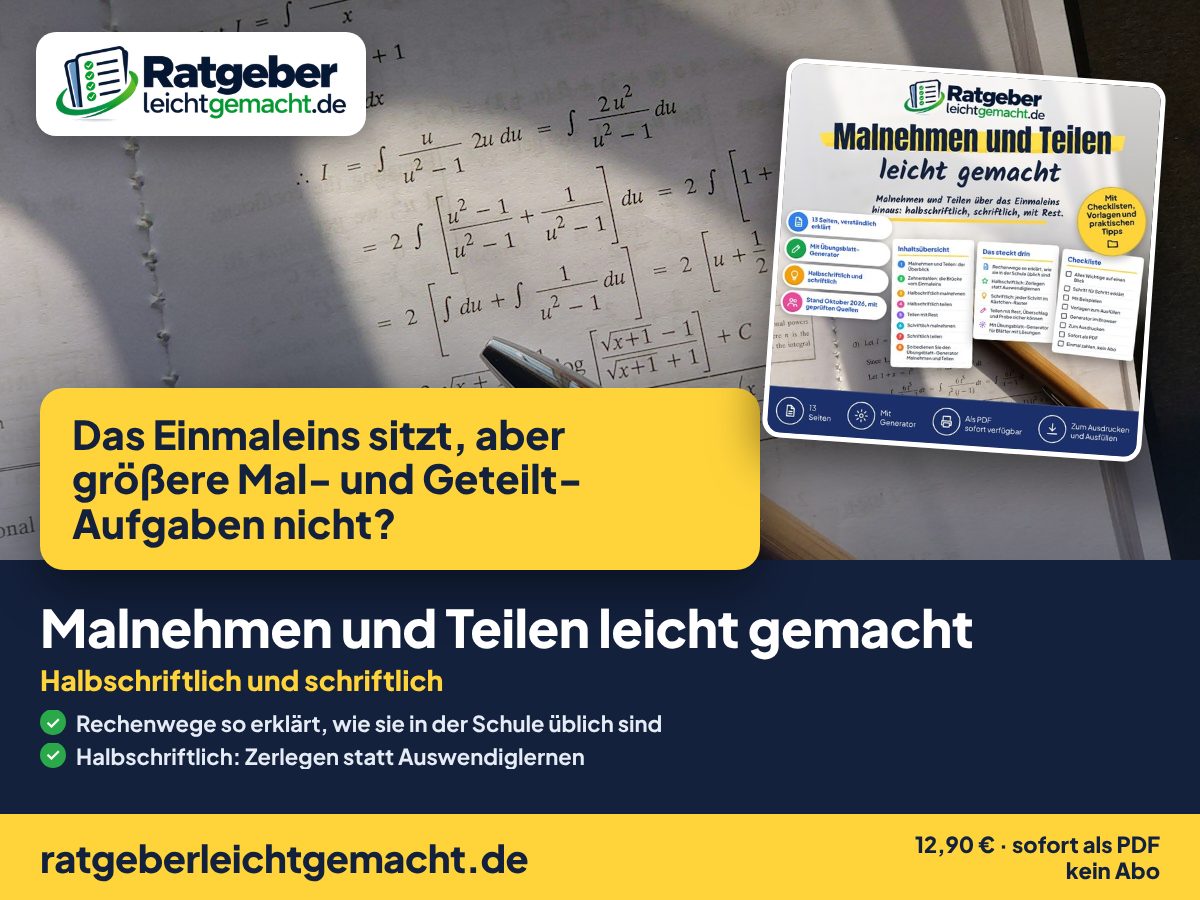 Titelbild Malnehmen und Teilen leicht gemacht