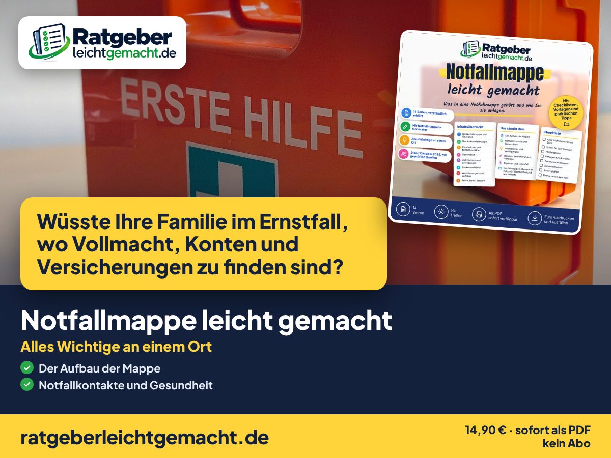 Titelbild Notfallmappe leicht gemacht