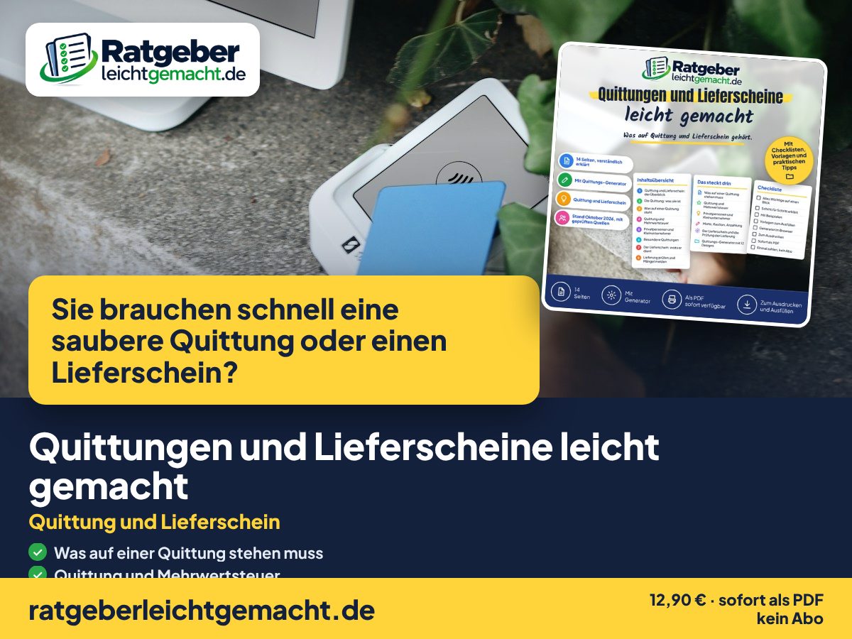 Titelbild Quittungen und Lieferscheine leicht gemacht