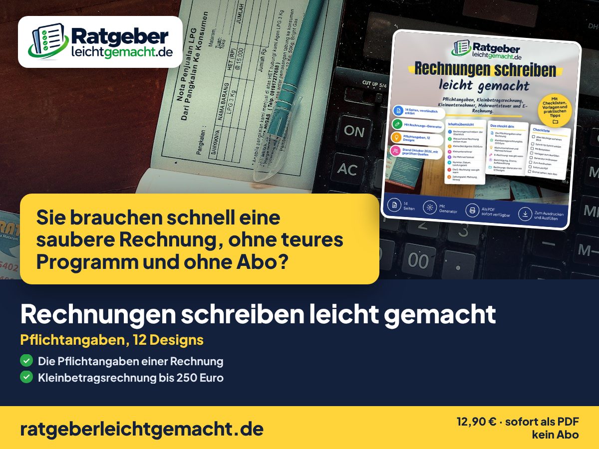 Titelbild Rechnungen schreiben leicht gemacht