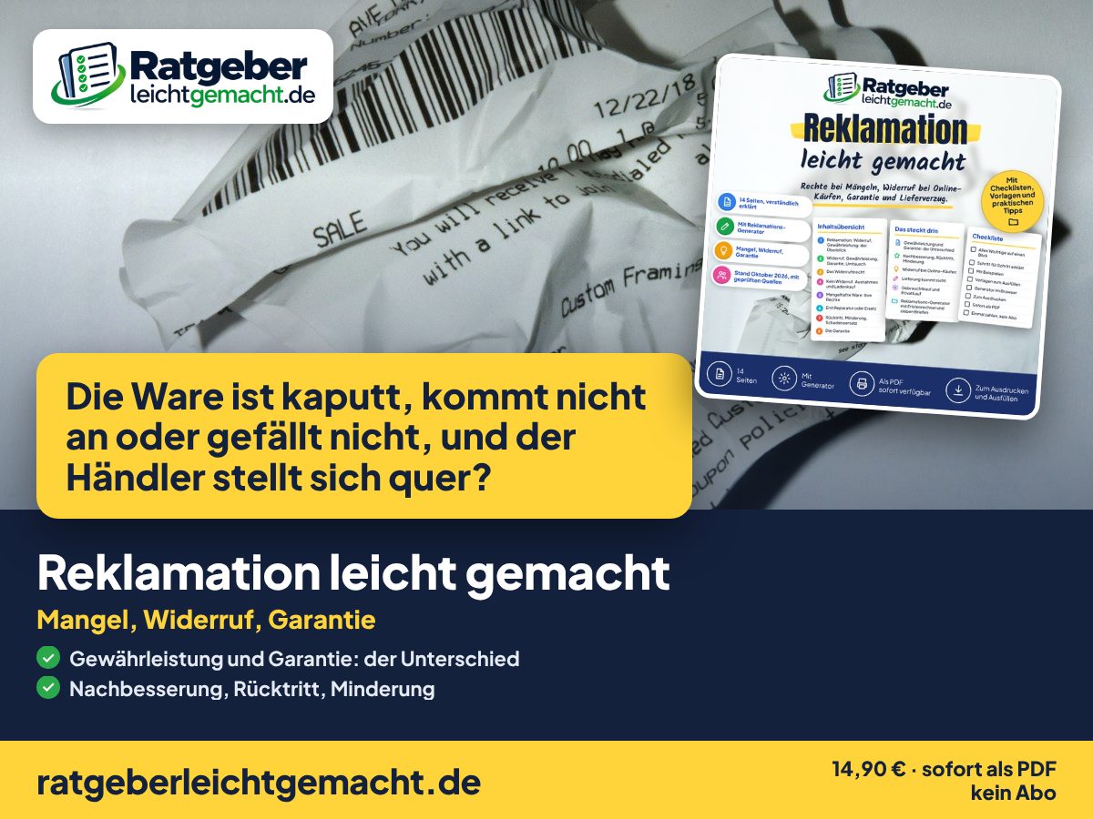 Titelbild Reklamation leicht gemacht