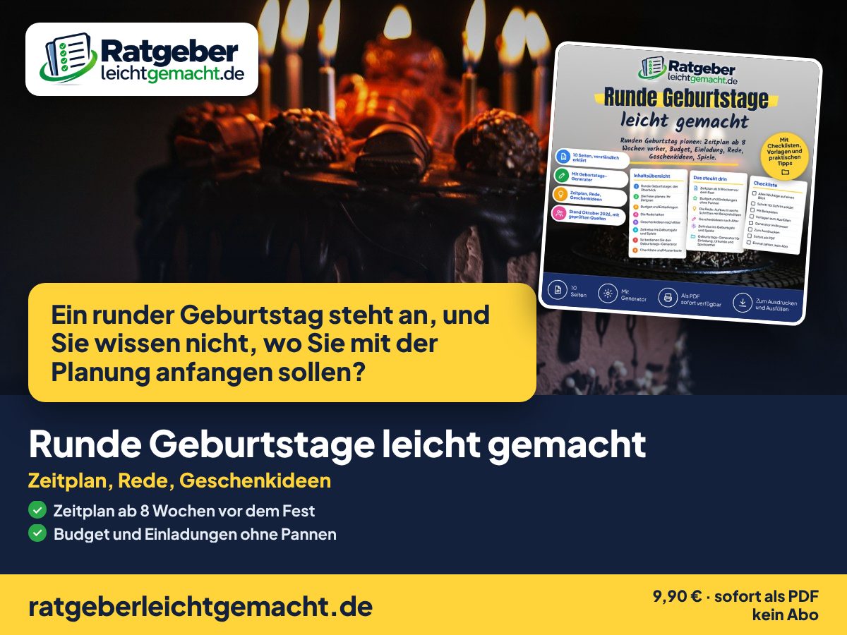 Titelbild Runde Geburtstage leicht gemacht