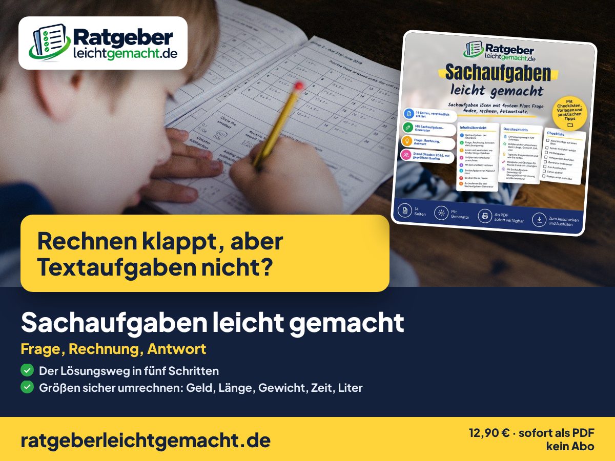 Titelbild Sachaufgaben leicht gemacht