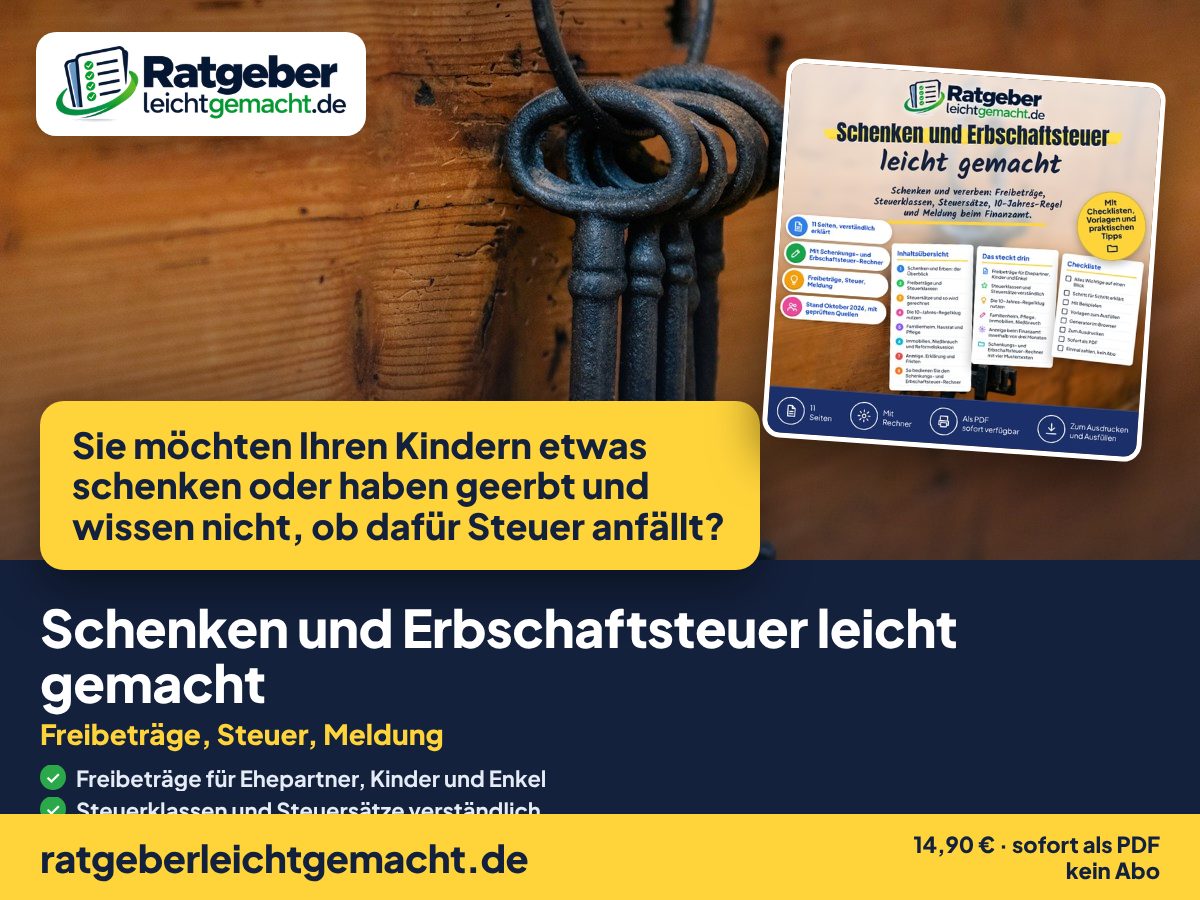 Titelbild Schenken und Erbschaftsteuer leicht gemacht