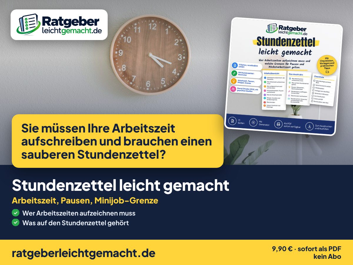 Titelbild Stundenzettel leicht gemacht