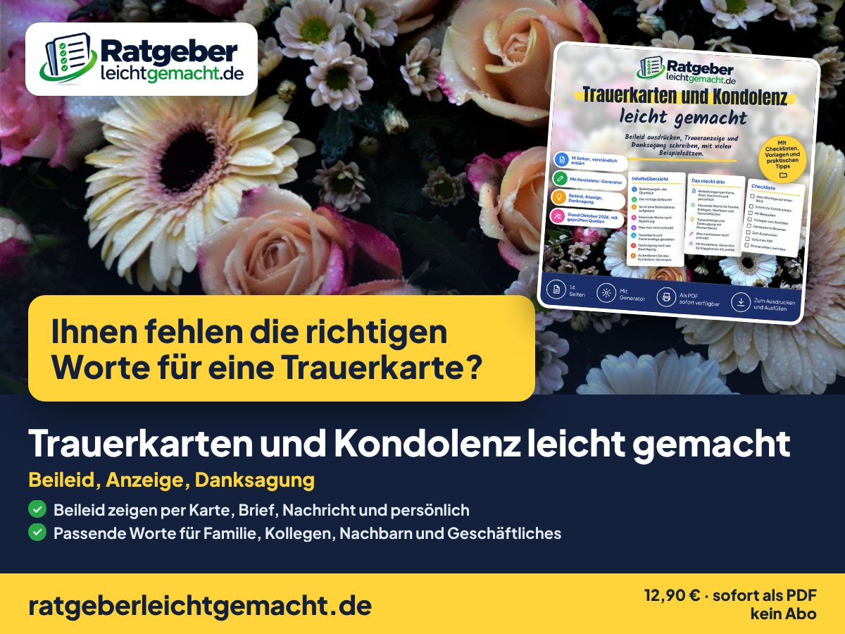 Titelbild Trauerkarten und Kondolenz leicht gemacht