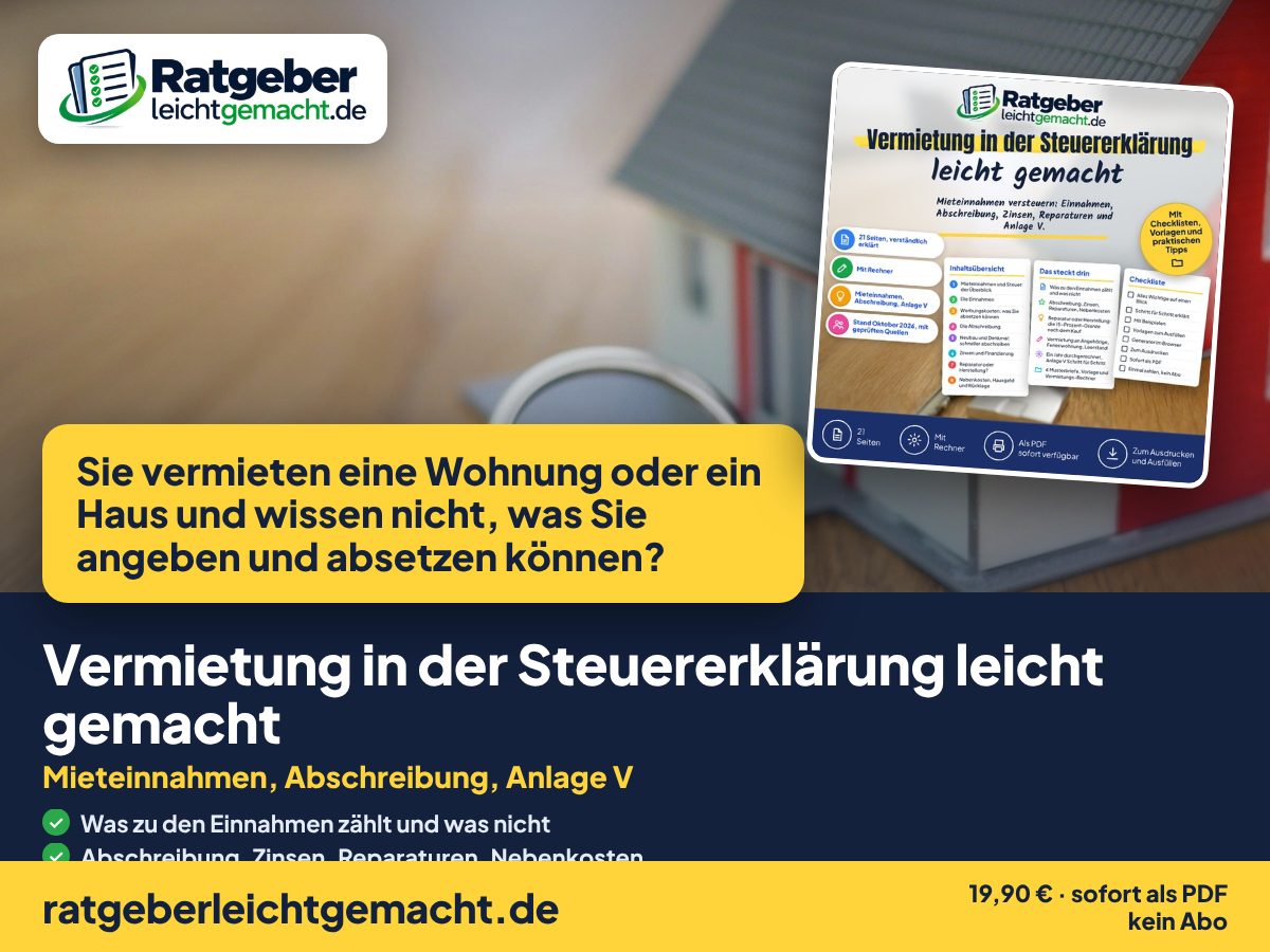 Titelbild Vermietung in der Steuererklärung leicht gemacht